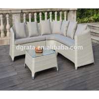 2019 rattan Corner sofa white wicker outdoor garden patio balcony furniture